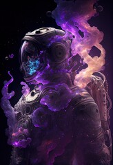 galaxies spirals nebulae in the shape of an astronaut Generative AI