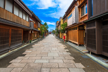 石川県　金沢　にし茶屋街の町並み