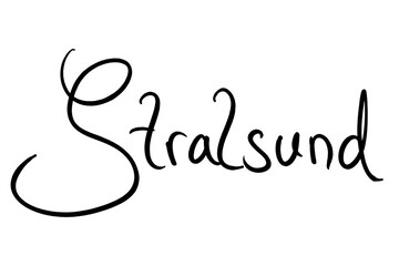 Stralsund, Handwritten black on white 