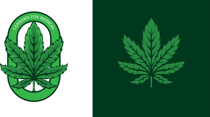 Cannabis leaf logo vector illustration