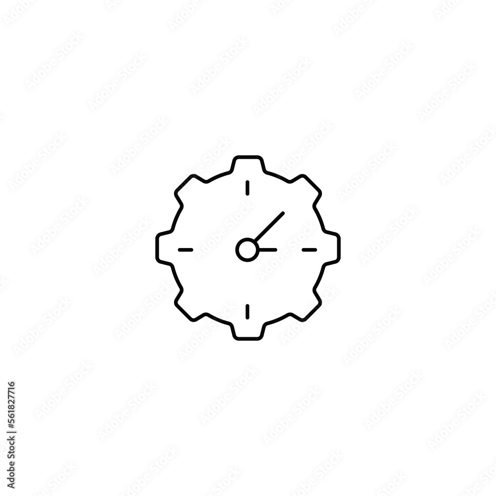 Poster time and clock line icons. vector linear icon set.