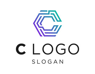 Logo design about C Letter on a white background. created using the CorelDraw application.