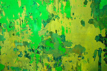 Fototapeta premium Textured green rough rusty dirty surface of a piece of steel