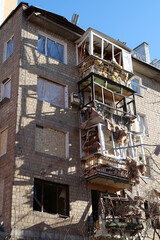 Russian terrorist army dropped missile and destroyed building, killed civilians