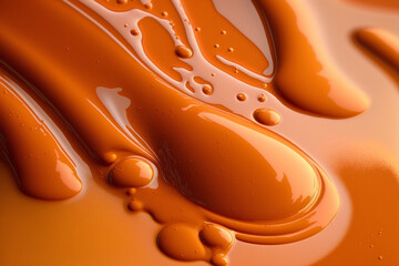 Obraz premium tangerine colored paint macro shot made by generative ai