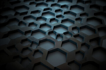 abstract dark hexagon background made by generative ai