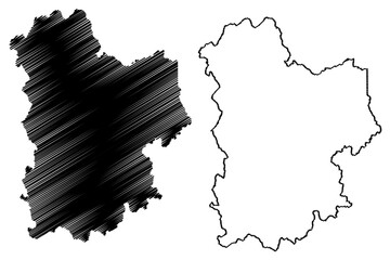 Afonso Claudio municipality (Espírito Santo state, Municipalities of Brazil, Federative Republic of Brazil) map vector illustration, scribble sketch Afonso Cláudio map