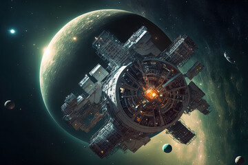 a space station in the universe. Generative AI