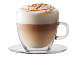 Foto op Plexiglas Cup of hot cappuccino coffee. Illustration Generative AI © olegganko