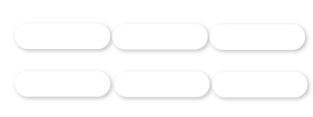 Fototapeta premium Vector buttons neumorphic design. Geometric shapes: circle, square, rectangle on white background. Blank neumorphism buttons collection. User interface design set. Interface elements. 