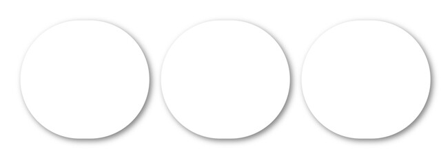 Vector buttons neumorphic design. Geometric shapes: circle, square, rectangle on white background. Blank neumorphism buttons collection. User interface design set. Interface elements. 