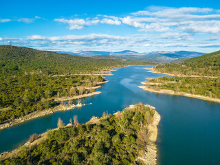 Lac de Saint Cassien, France. Drone Imagery, Aerial Photography