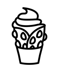 Waffle flat line icon. Outline sign for mobile concept and web design, store.