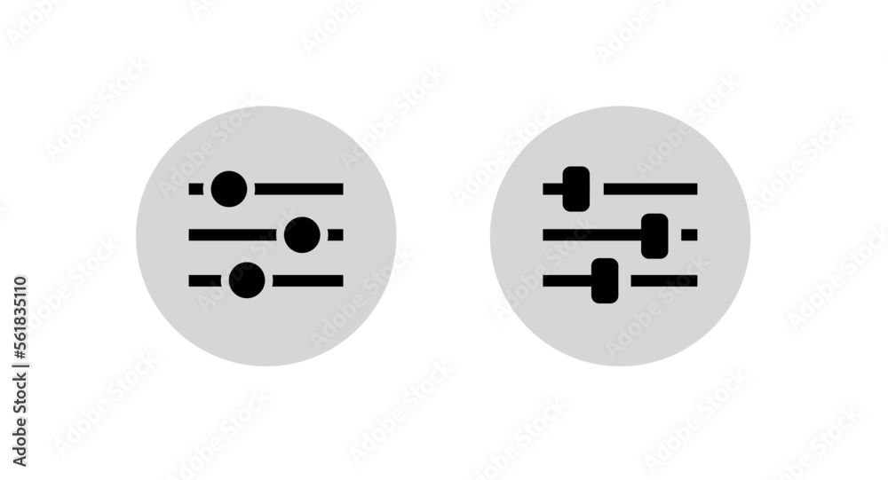 Poster settings filter mixer icon slider pictogram or level adjustment ui volume control configuration sett