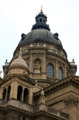 Fototapeta na wymiar Looking up at St Stephen's Basilica, Budapest, Hungary