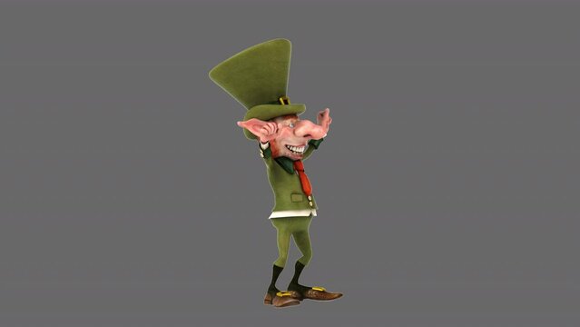 Fun 3D cartoon leprechaun (with alpha channel included)