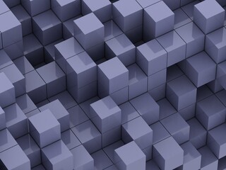 3d illustration of blue cubes