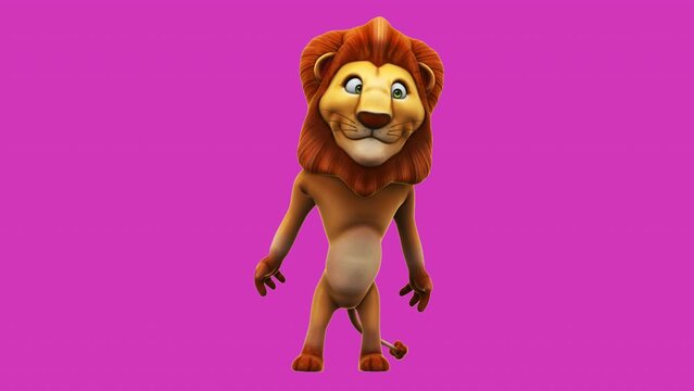 Fun 3D cartoon lion (with alpha channel included)