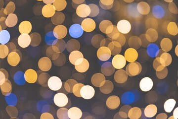 defocused shiny garland lights outdoors