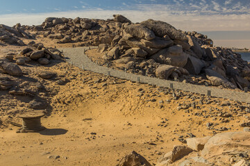 Path near Kalabsha temple on the island in Lake Nasser, Egypt