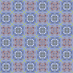 Seamless, Vector Image of Interlacing Rectangular Shapes and Crosses, Forming A Repeating Pattern in Lilac Tones. Can Be Used in Design and Textiles