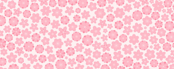 Spring blossoms, blooms, pink flowers on white background, backdrop. Flat style vector illustration. Abstract geometric design. Concept for seasonal promotion, sale, advertising, poster, banner, card