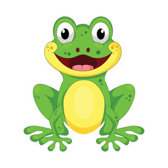 Cute frog cartoon characters vector illustration.