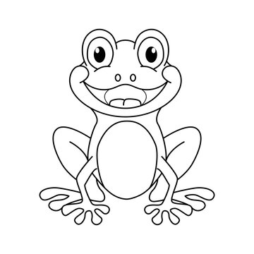 Cute frog cartoon characters vector illustration.