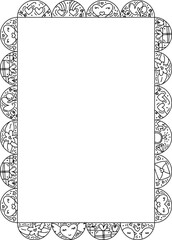 Vector Valentines logo composition frame for text with heart, envelope, cloud, balloon, love. Hand drawn monoline constructor for greeting card, poster or banner