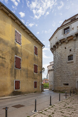 Narrow streets around the Pazin Castle next to the Pazin gorge