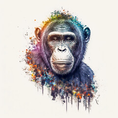 Schimpansenportrait, ai generated