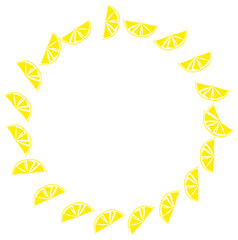 citrus circle decoration frame lime lemon orange