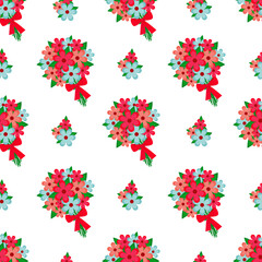 Vector seamless flower pattern. Bouquet of flowers. Present