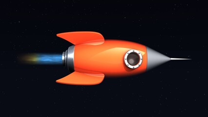 3D illustration of Rocket ship