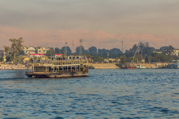 Naklejka premium Ferry at the Nile river in Luxor, Egypt