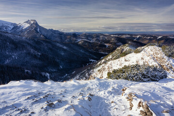 Winter landscape of snowy Tatra Mountains. Poland