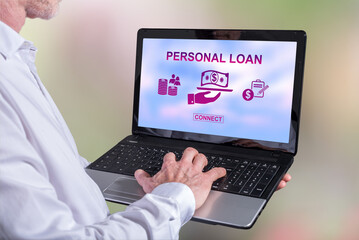 Personal loan concept on a laptop