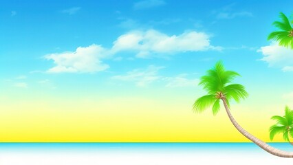 Obraz na płótnie Canvas Tropical beach with sunbathing accessories, summer holiday background.