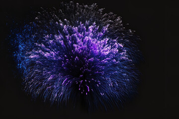 Blue fireworks in a background of darkness, Malta Fireworks Festival, Independence Day, explode, blue purple violet fireworks isolated in a background of darkness with room for text. fireworks in june - Powered by Adobe