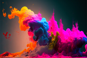 Obraz na płótnie Canvas Colorful Liquid Splash Generative AI