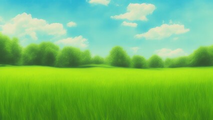 Obraz na płótnie Canvas Artwork of grassy summer field.