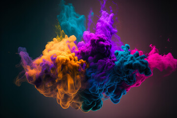 Colorful Liquid Splash Generative AI