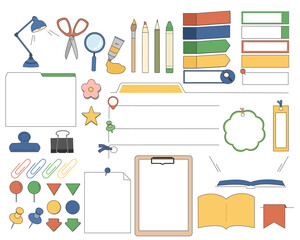 文具アイコン&フレームセット