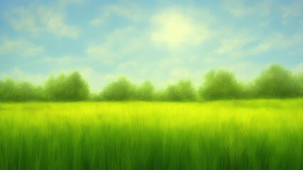 Fototapeta na wymiar Artwork of grassy summer field.