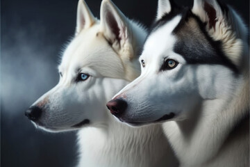 Siberian Huskies dogs