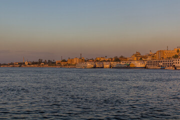 Fototapeta premium Cruise ships at the river Nile in Luxor, Egypt