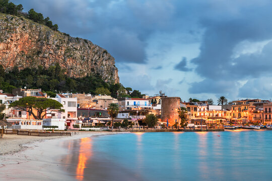 Palermo, Sicily, Italy in the Mondello on the Beach