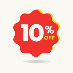 10% off. Special offer tag. Vector illustration discount price. Campaign for retail, store
