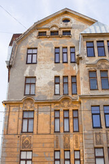 Ancient european architecture, old brick and stone buildings