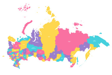 Fototapeta na wymiar Estonia political map of administrative divisions - counties. Colorful vector map with labels.